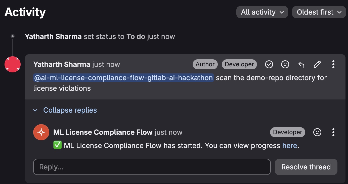 AI Catalog Agent workflow in GitLab issue